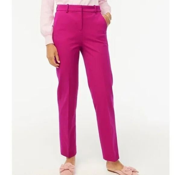 $98 J Crew Kallie Pant straight leg magenta size p4 - Picture 1 of 4